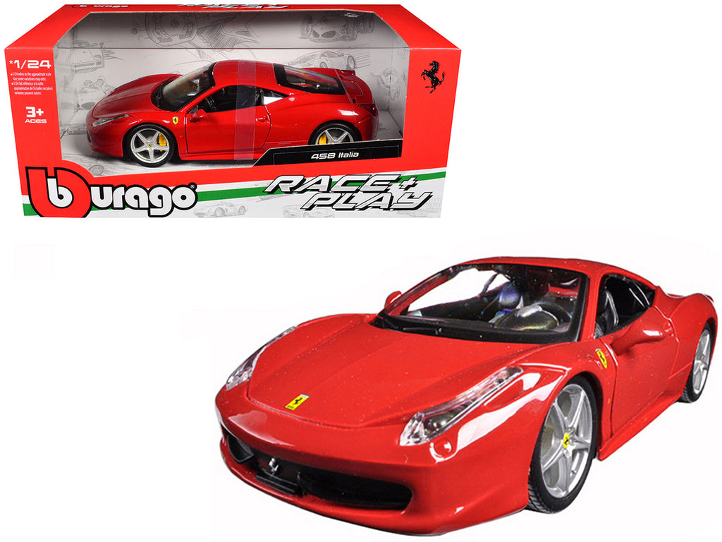 Ferrari 458 Italia Red 1/24 Diecast Model Car by Bburago-3