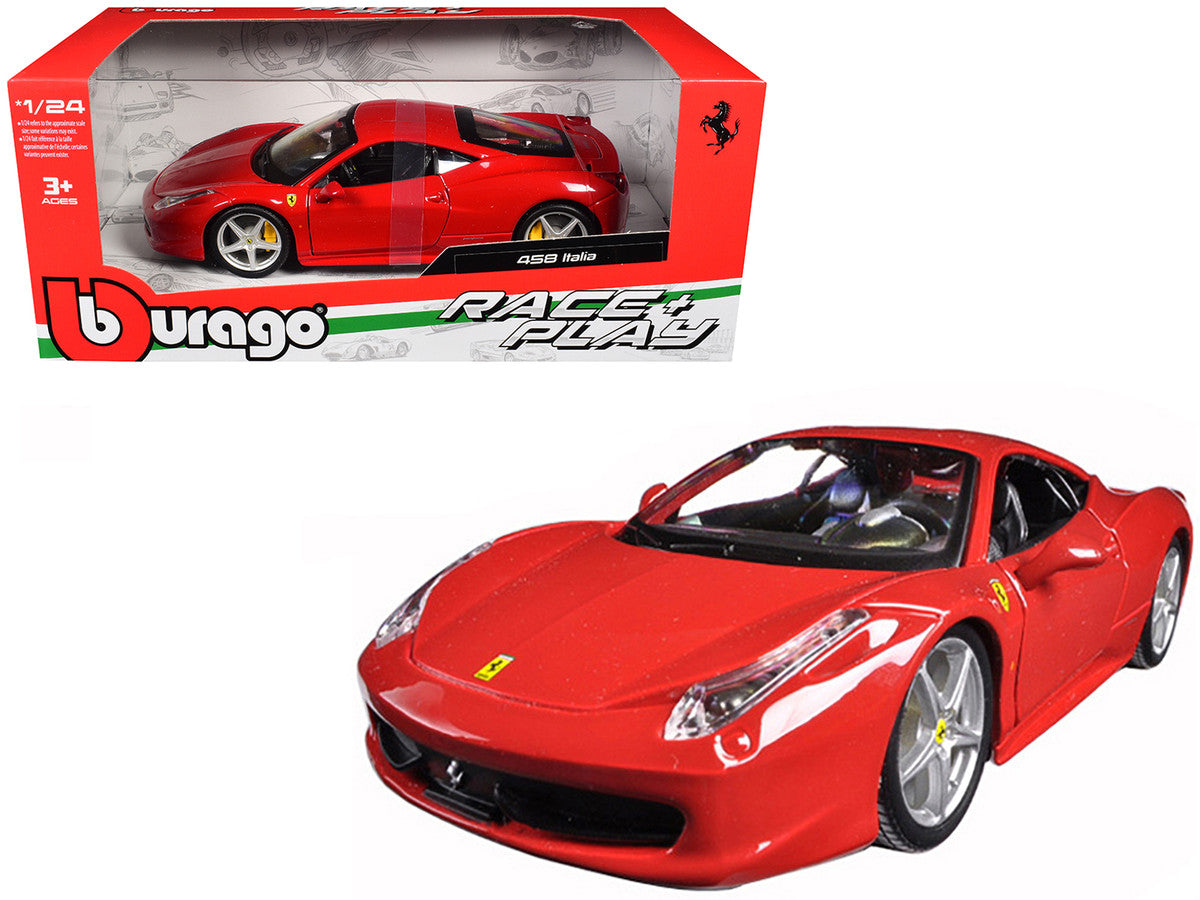 Ferrari 458 Italia Red 1/24 Diecast Model Car by Bburago-3