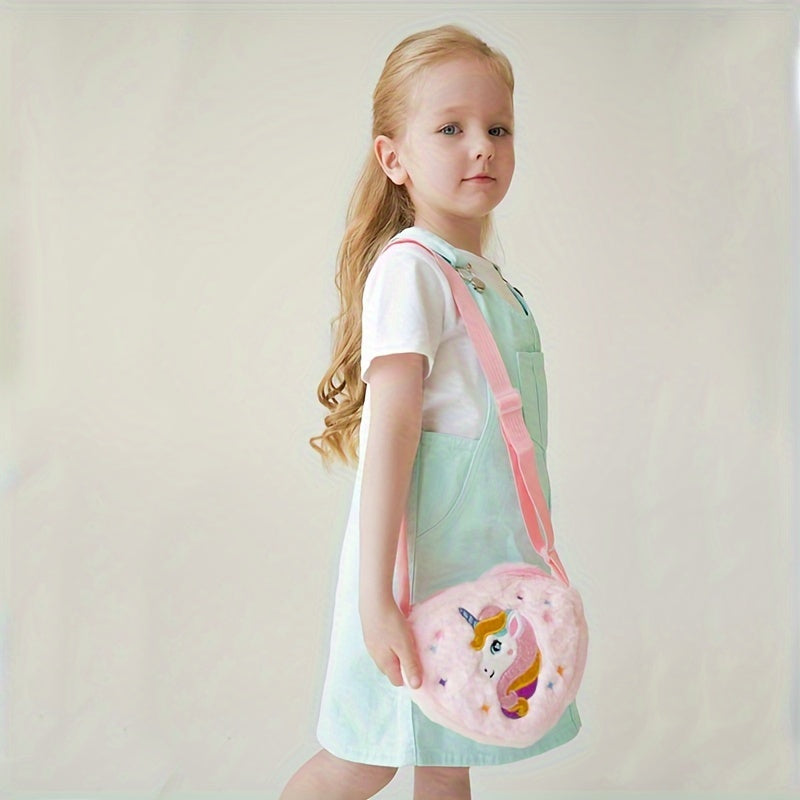 Girl's Unicorn Plush Crossbody Coin Purse-1