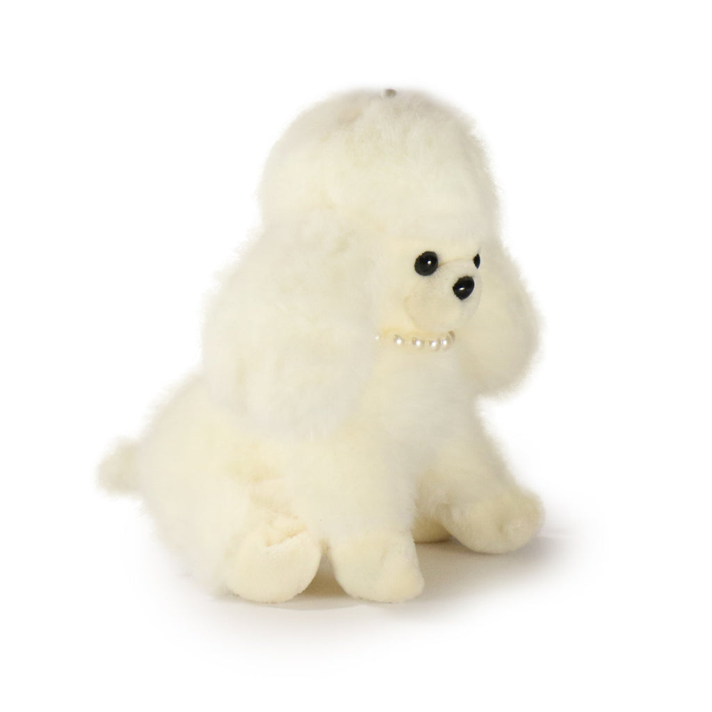 5-Inch Cream Color Chérie Poodle with Pearl Necklace-3