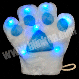 Blue Plush LED Paw Glove