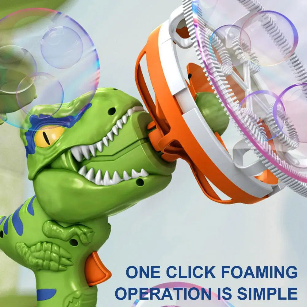 Electric Bubble Gun Dinosaur Bubble Machine for Kids Gift