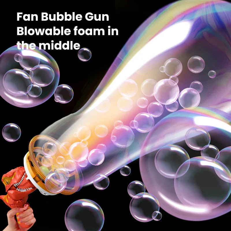 Electric Bubble Gun Dinosaur Bubble Machine for Kids Gift