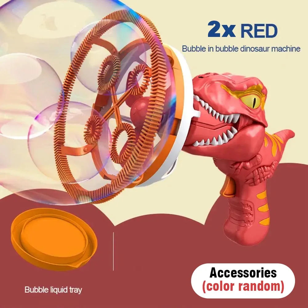 Electric Bubble Gun Dinosaur Bubble Machine for Kids Gift