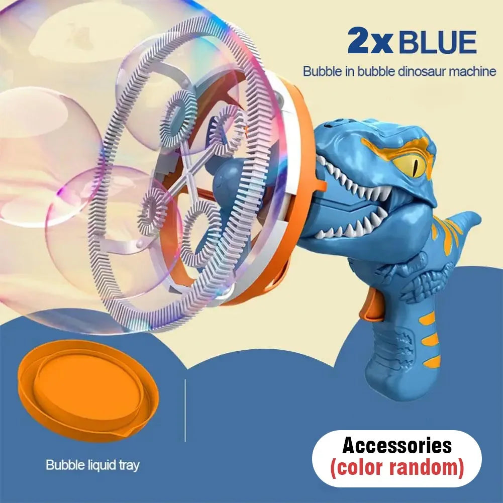 Electric Bubble Gun Dinosaur Bubble Machine for Kids Gift