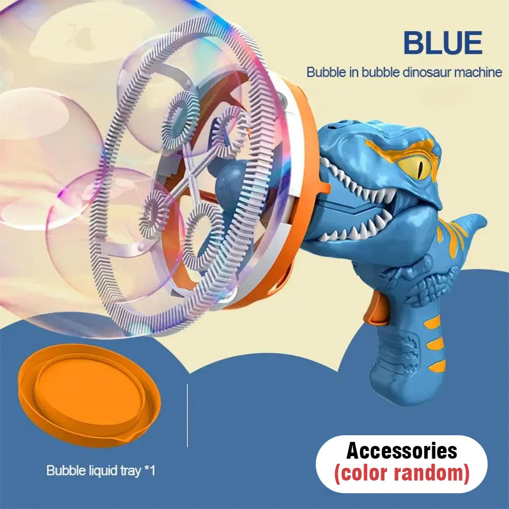 Electric Bubble Gun Dinosaur Bubble Machine for Kids Gift