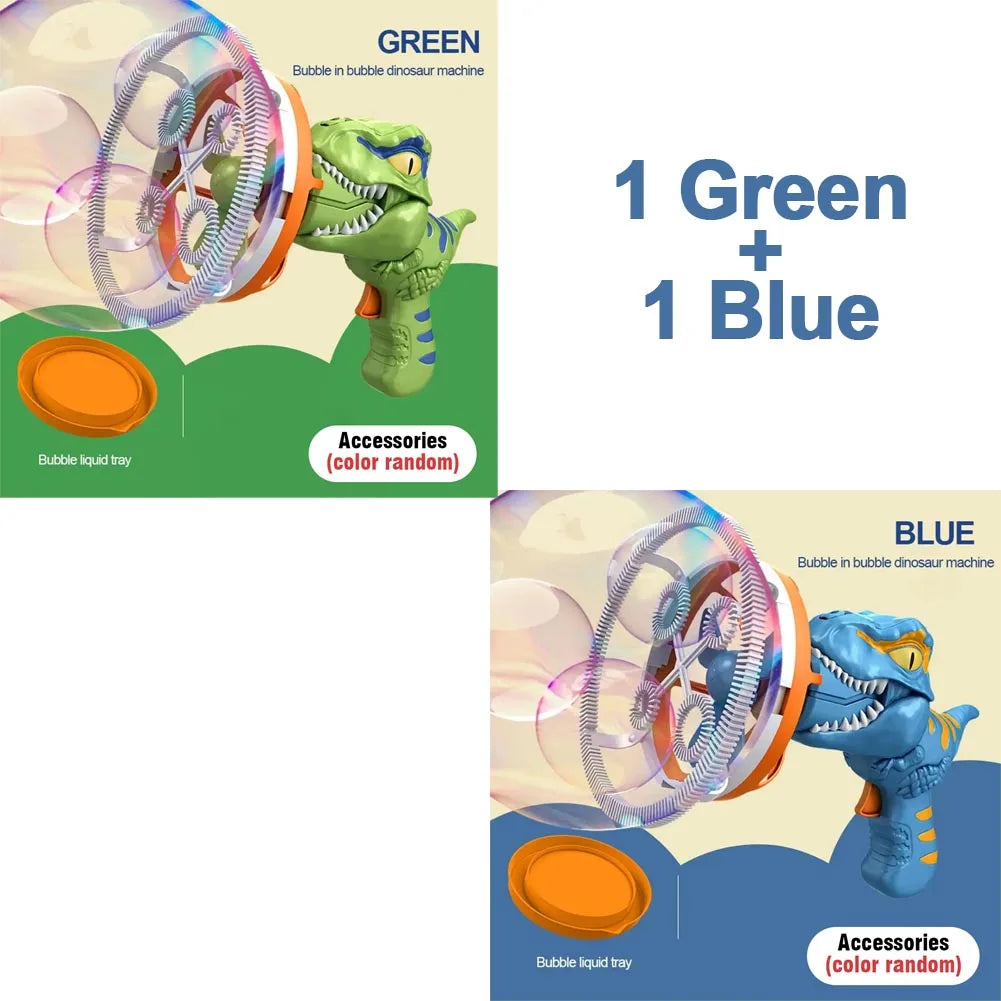 Electric Bubble Gun Dinosaur Bubble Machine for Kids Gift