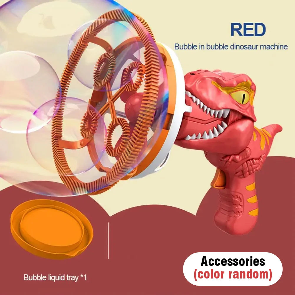Electric Bubble Gun Dinosaur Bubble Machine for Kids Gift