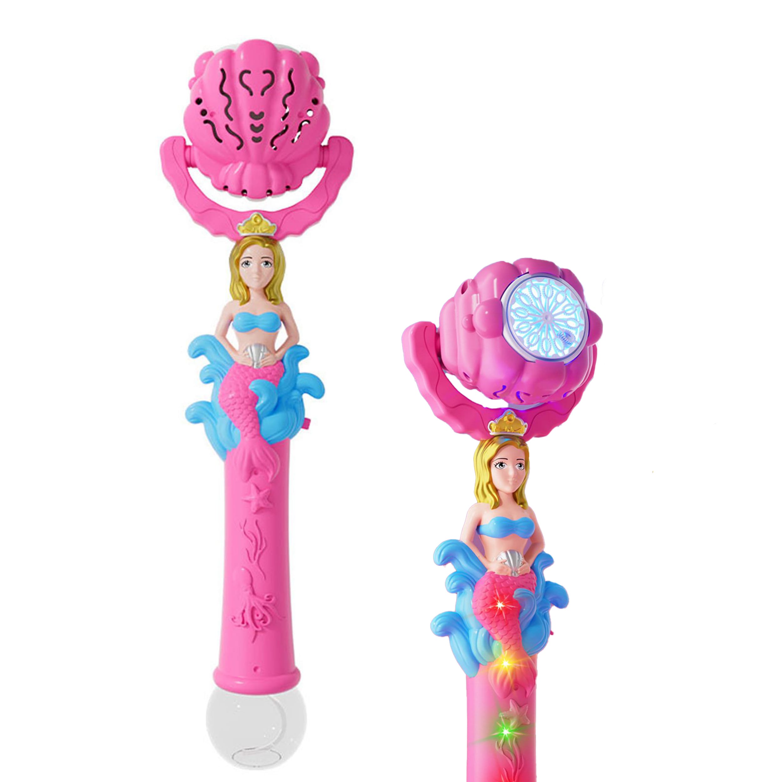 Light Up Seashell Mermaid Bubble Wand