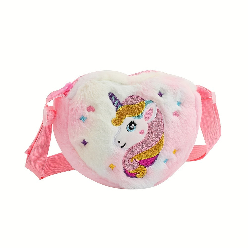 Girl's Unicorn Plush Crossbody Coin Purse-0