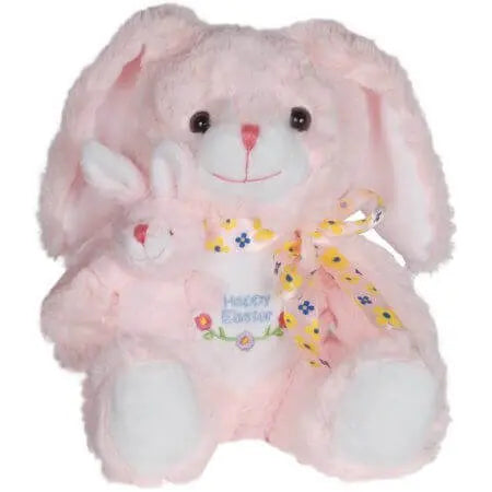 8.5" Happy Easter Sunny Bunny Plush - Pink (1ct)