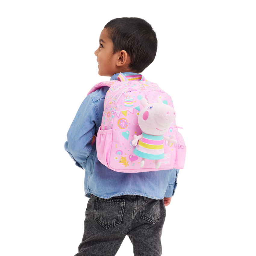 Smiggle - Peppa Pig Çıkarılabilir Oyuncaklı Kreş Okul Sırt Çantası