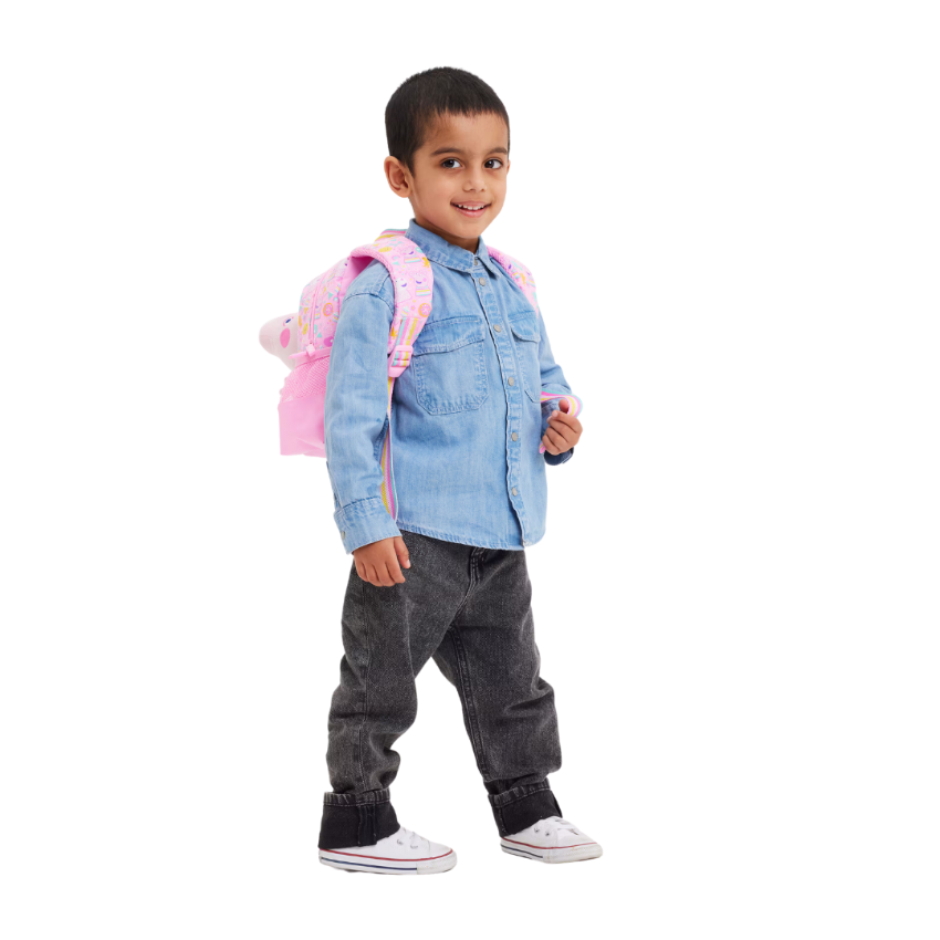Smiggle - Peppa Pig Çıkarılabilir Oyuncaklı Kreş Okul Sırt Çantası